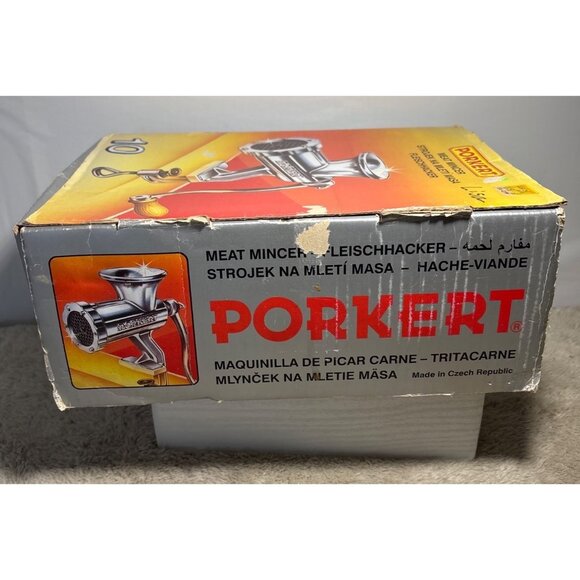 Porkert Meat Grinder #10 Manual Heavy Duty Steel Complete Czech Republic Like Ne - Picture 5 of 16